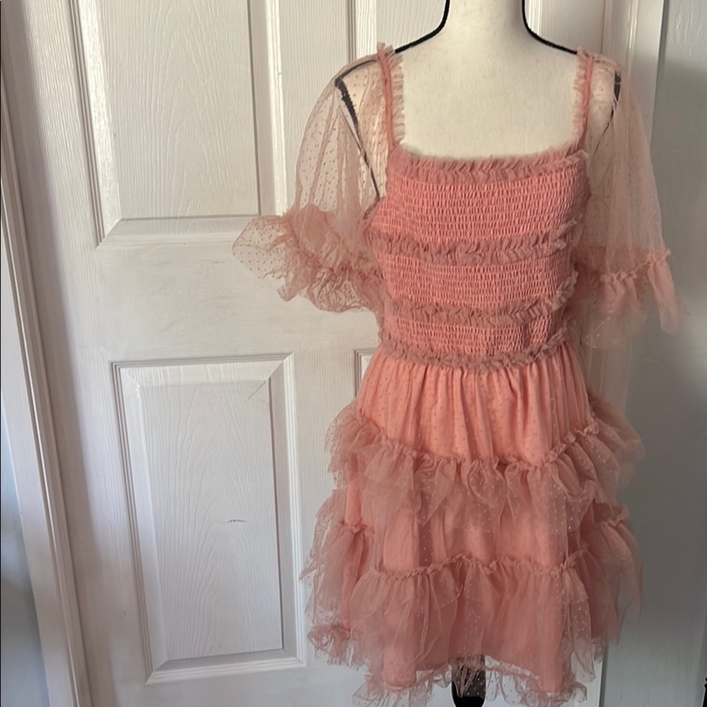 NWT - White Birch Asymmetrical Ruched Sundress Purple Pink